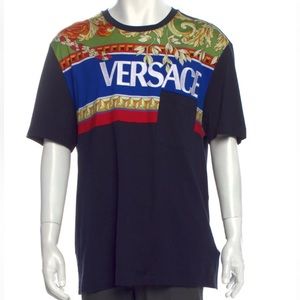 Men - VERSACE Graphic Print Crew Neck T-Shirt XLarge